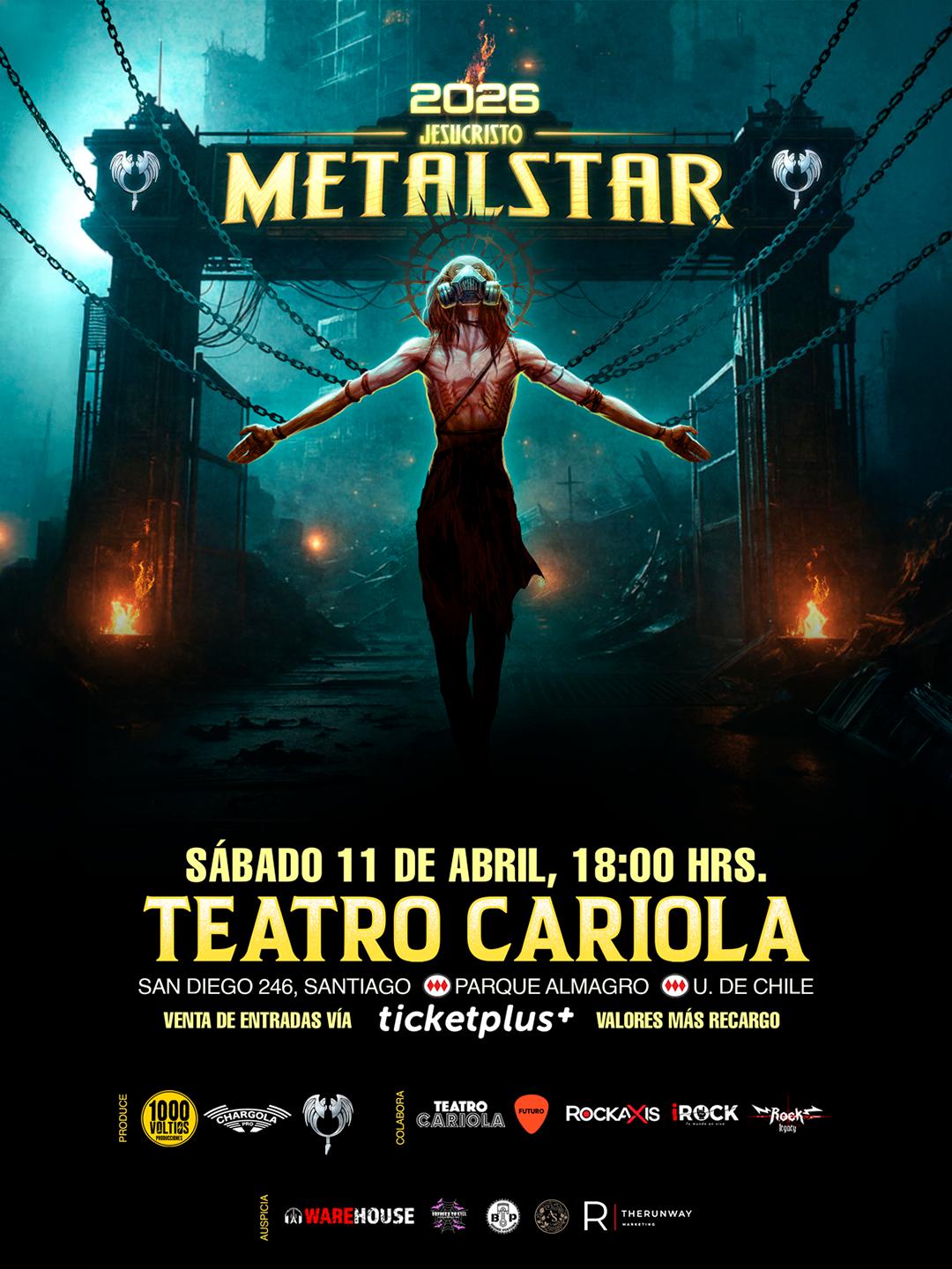 Jesucristo MetalStar regresa al Teatro Cariola el 11 de abril